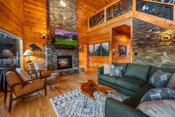 Cozy up by the fireplace and relax after a day of adventure!